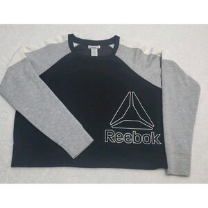 Reebok Sweatshirt Women's Size Medium Cropped Pullover Boat Neck